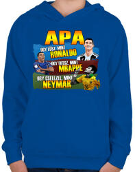 printfashion Apa mint egy focista - Gyerek kapucnis pulóver - Királykék (2596982)