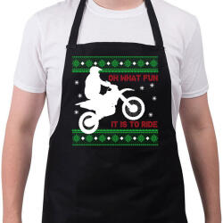 printfashion Oh what fun - Motoros - Kötény - Fekete (9678093)