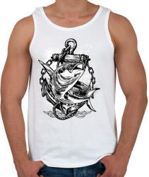 printfashion Horgászat - Férfi atléta - Fehér (4968471)