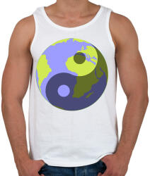 printfashion Yin-Yang bolygó - Férfi atléta - Fehér (491128)