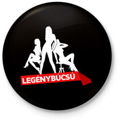 printfashion Legénybúcsú - Kitűző, hűtőmágnes - Fekete (3103182)