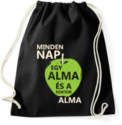 printfashion minden-nap-egy-alma-white-green - Sportzsák, Tornazsák - Fekete (879228)
