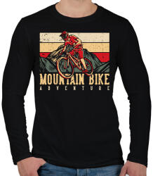 printfashion Mountain Bike kaland sötét alaphoz - Férfi hosszú ujjú póló - Fekete (11511221)
