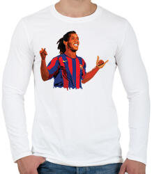 printfashion Ronaldinho - Férfi hosszú ujjú póló - Fehér (16840753)