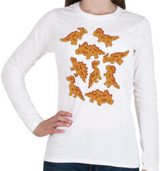printfashion Dínó husi - Női hosszú ujjú póló - Fehér (14595680)