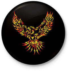 printfashion Tűzmadár - Kitűző, hűtőmágnes - Fekete (13933670)