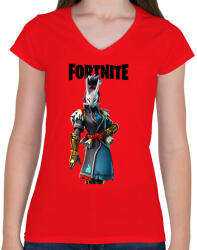 printfashion Nara Fortnite - Női V-nyakú póló - Piros (2441100)