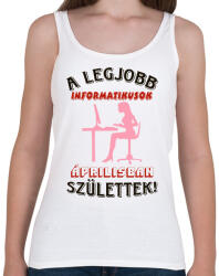 printfashion Informatikus nő szülinapja április - Női atléta - Fehér (5655577)