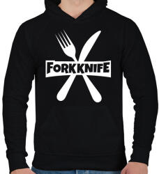 printfashion Forkknife - Férfi kapucnis pulóver - Fekete (967623)