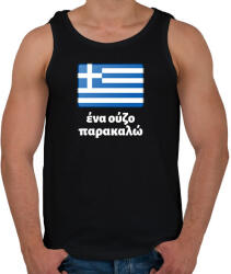 printfashion Egy ouzo-t kérek - Éna ouzo parakalo - Férfi atléta - Fekete (10363113)