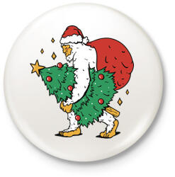 printfashion Karácsonyi yeti - Kitűző, hűtőmágnes - Fehér (14674280)