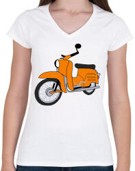printfashion Simson schwalbe - Női V-nyakú póló - Fehér (2933986)
