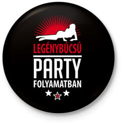 printfashion Legénybúcsú party folyamatban 2 - Kitűző, hűtőmágnes - Fekete (3097138)