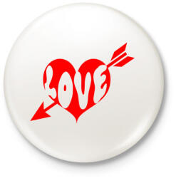 printfashion LOVE - Kitűző, hűtőmágnes - Fehér (3083612)