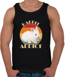 printfashion Rabbit addict - Férfi atléta - Fekete (7340013)