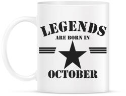 printfashion Legends are born in october - Bögre - Fehér (5173604)