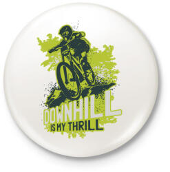 printfashion Downhill - Kitűző, hűtőmágnes - Fehér (4103437)