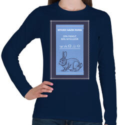 printfashion Nyúlszőr - Női hosszú ujjú póló - Sötétkék (13354588)