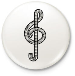 printfashion Violinkulcs - Kitűző, hűtőmágnes - Fehér (14949095)