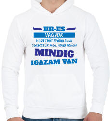 printfashion Mindig igazam van - HR - Férfi kapucnis pulóver - Fehér (15475644)