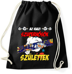 printfashion Augusztusban született szuperhős - Sportzsák, Tornazsák - Fekete (5368312)