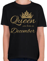 printfashion Queen - Gyerek póló - Fekete (4646955)