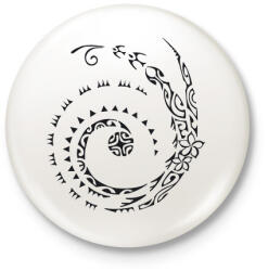 printfashion Maori kígyó - Kitűző, hűtőmágnes - Fehér (6112921)
