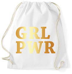 printfashion GRL PWR - Sportzsák, Tornazsák - Fehér (259741)