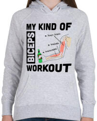 printfashion My Kind Of BICEPS Workout /g/ - Női kapucnis pulóver - Sport szürke (398916)