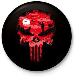 printfashion Punisher - Kitűző, hűtőmágnes - Fekete (3092765)