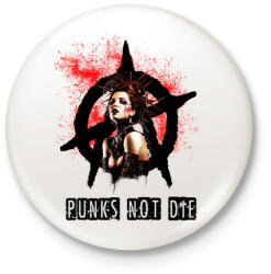 printfashion punks not die - Kitűző, hűtőmágnes - Fehér (3080818)