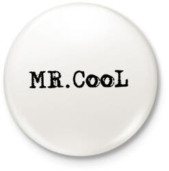 printfashion Mr. Cool - Kitűző, hűtőmágnes - Fehér (3078944)