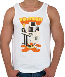 printfashion Retro - 70-es évek technológia - Férfi atléta - Fehér (5714304)