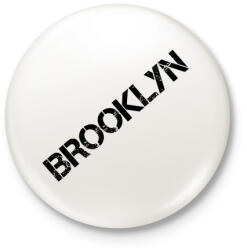 printfashion Brooklyn - Kitűző, hűtőmágnes - Fehér (4382890)