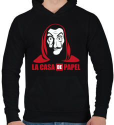 printfashion La casa de papel RL - Férfi kapucnis pulóver - Fekete (5558615)