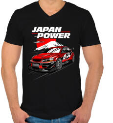 printfashion Japan Power Racing - Férfi V-nyakú póló - Fekete (11423520)