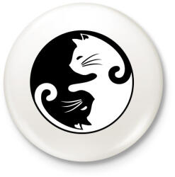 printfashion yin yang cicák - Kitűző, hűtőmágnes - Fehér (3074636)