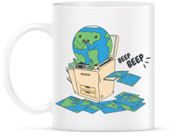 printfashion Vicces Föld bolygó - Bögre - Fehér (5337074)