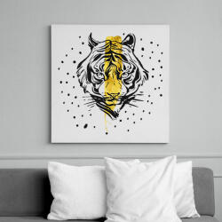 printfashion Arany tigris - Vászonkép - Fehér (6636238)