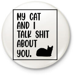 printfashion My cat and I - black - Kitűző, hűtőmágnes - Fehér (7048082)