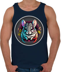 printfashion Színes csincsilla - Férfi atléta - Sötétkék (13845493)