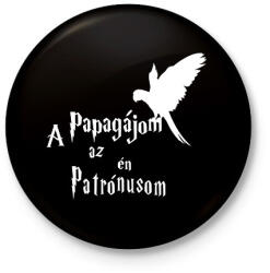 printfashion A Papagájom az én Patrónusom - Kitűző, hűtőmágnes - Fekete (16502008)