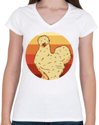 printfashion Gatyás pipi - Női V-nyakú póló - Fehér (13390494)