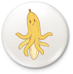 printfashion Banán polip - Kitűző, hűtőmágnes - Fehér (16067974)