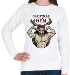 printfashion Karácsony gyúrás - Christmas gym - Női pulóver - Fehér (5648387)