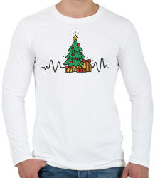 printfashion Karácsonyi szív - Férfi hosszú ujjú póló - Fehér (14604813)