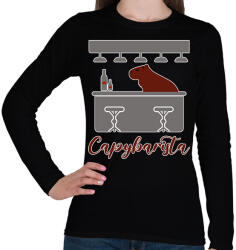 printfashion Capybarista - Női hosszú ujjú póló - Fekete (12745657)