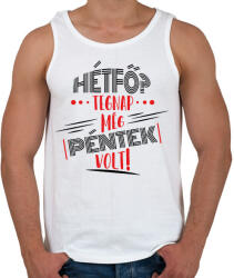 printfashion Hétfő? tegnap még péntek volt - fekete - Férfi atléta - Fehér (7077073)