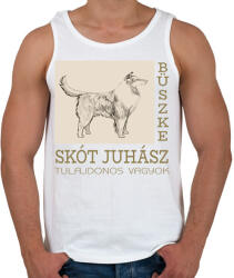 printfashion Büszke tulajdonos - Skót juhász - Férfi atléta - Fehér (6301721)