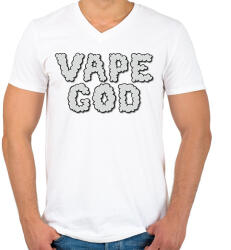printfashion Vape god - Férfi V-nyakú póló - Fehér (11962085)